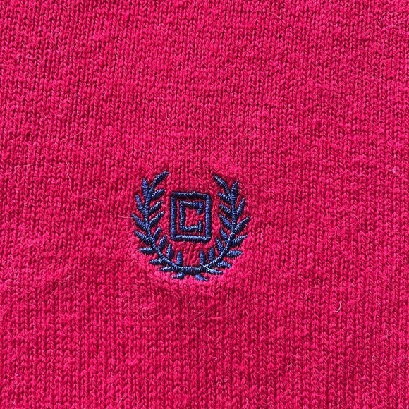Chaps Mens Cotton & Cashmere Blend V-Neck Sweater Red Size L Soft Preppy - Picture 6 of 13